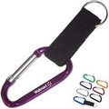 Aluminum Carabiner with Split Key Ring & Strap - 6 Cm